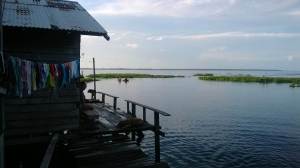 A view from a house on the water at sunset, about 6:30 p.m.